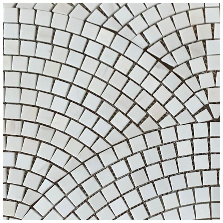 Fan Pattern Mini Marble Mosaic Tilesd