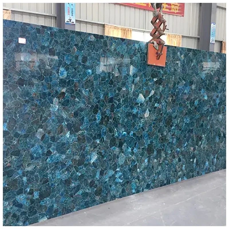 Blue Apatite Crystal Slab