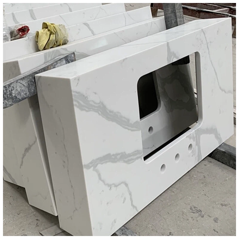white quartz bathroom countertops