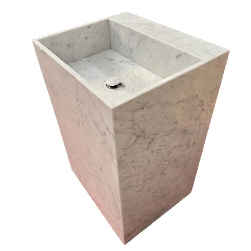 Carrara Mermer Ayaklı Lavabo