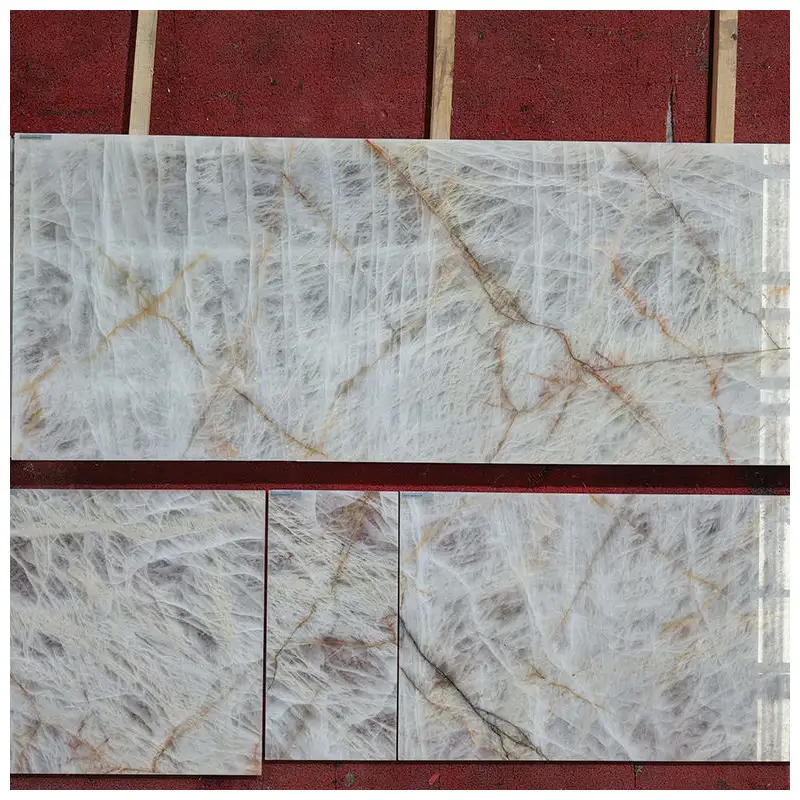 White Cristallo Quartzite Bench Countertops